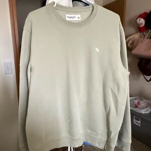 Abercrombie & Fitch Men's Light Green Crewneck Sweater